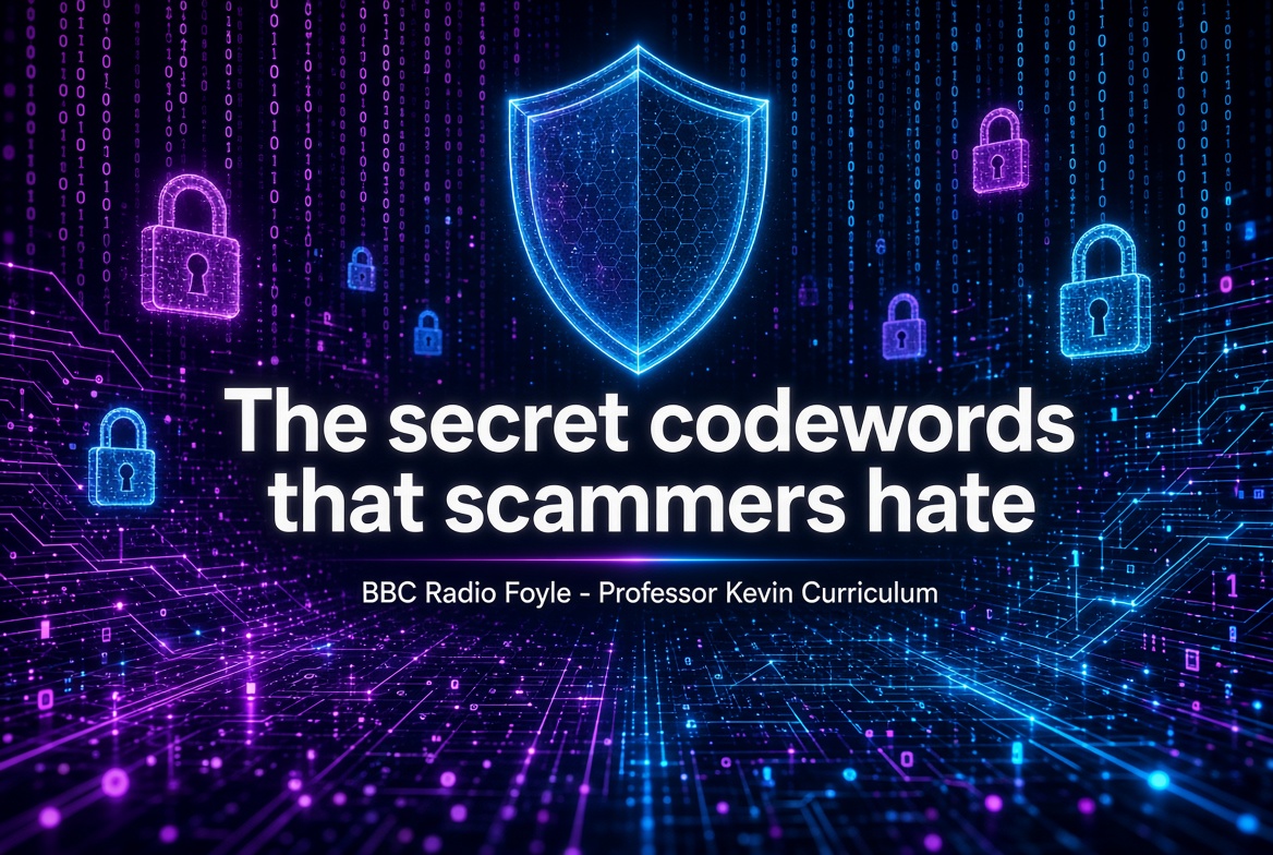 Professor Kevin Curran, Ulster University in an interview with BBC Radio Foyle on the usefulness of a codeword that you use to verify another's identity in a crisis.